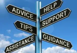 image of signpost with advice help tips support assistance and guidance